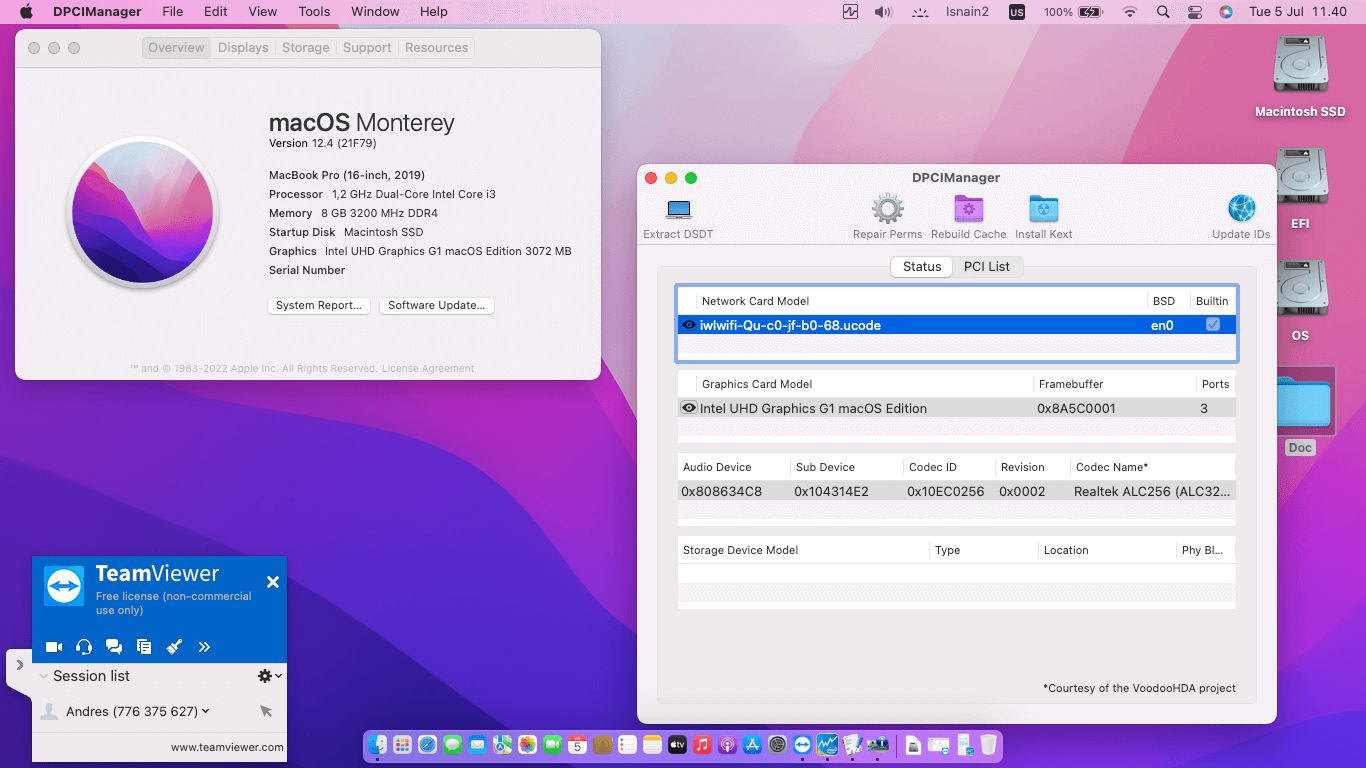 Success Hackintosh macOS Monterey 12.4 Build 21F79 in Asus Vivobook A416JA - BV352TS